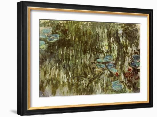 Water Lilies, Reflected Willow, circa 1920-Claude Monet-Framed Giclee Print