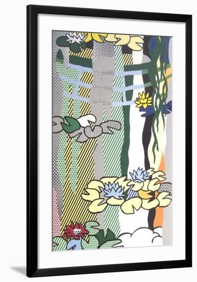Water Lilies with Japanese Bridge-Roy Lichtenstein-Framed Art Print