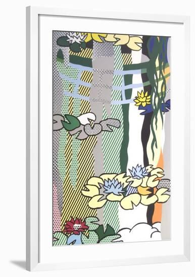 Water Lilies with Japanese Bridge-Roy Lichtenstein-Framed Art Print
