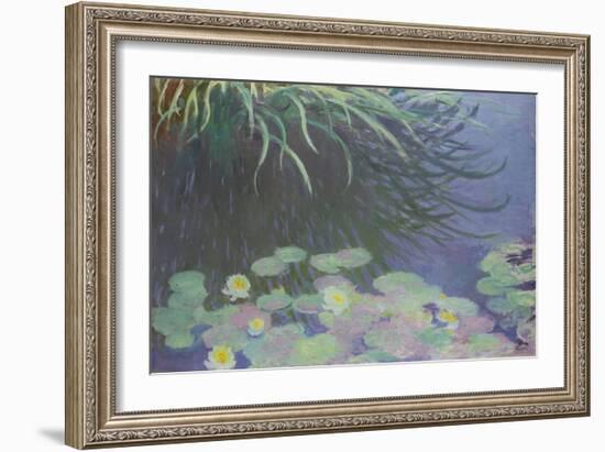 Water Lilies with Reflections of Tall Grass, 1914-17 (oil on canvas)-Claude Monet-Framed Giclee Print