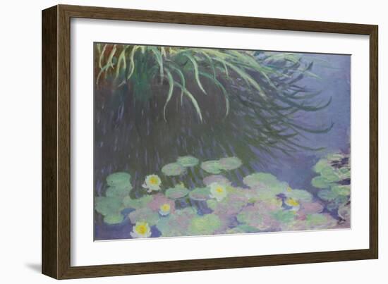 Water Lilies with Reflections of Tall Grass, 1914-17 (oil on canvas)-Claude Monet-Framed Giclee Print