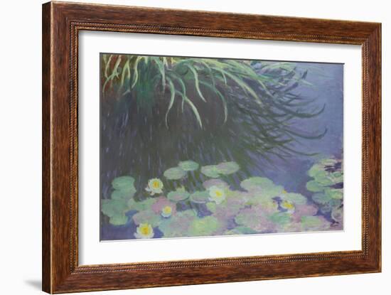 Water Lilies with Reflections of Tall Grass, 1914-17 (oil on canvas)-Claude Monet-Framed Giclee Print