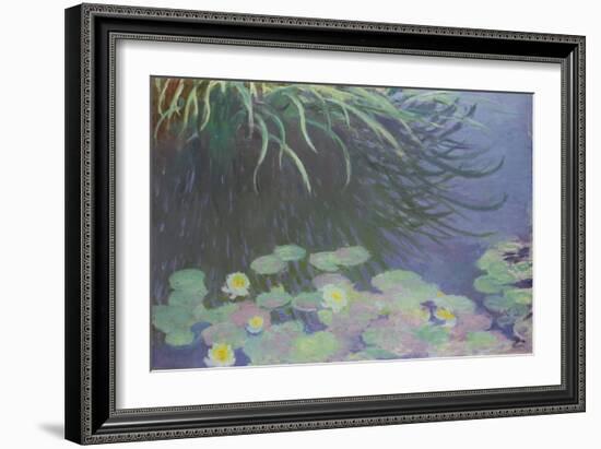 Water Lilies with Reflections of Tall Grass, 1914-17 (oil on canvas)-Claude Monet-Framed Giclee Print