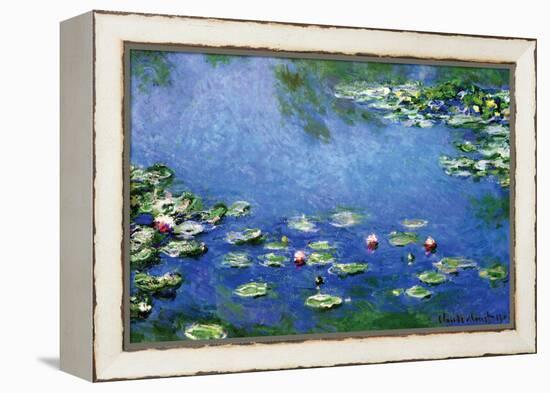 Water Lilies-Claude Monet-Framed Stretched Canvas