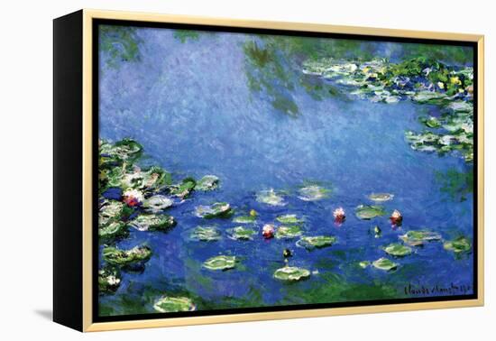 Water Lilies-Claude Monet-Framed Stretched Canvas