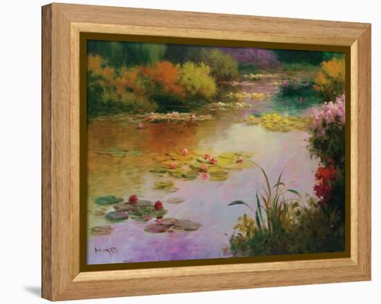 Water Lillies in Giverny-Karen Dupré-Framed Stretched Canvas