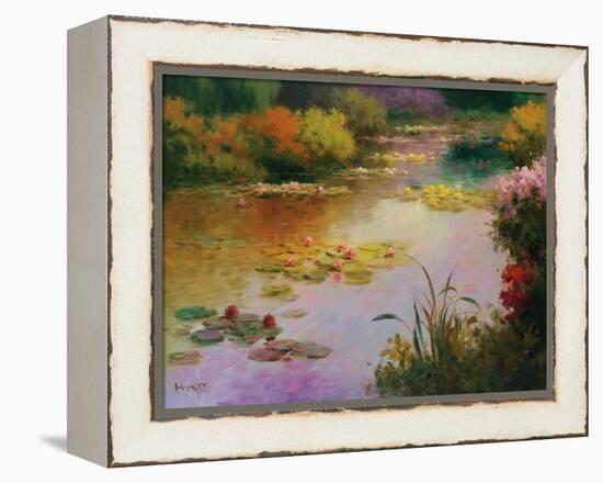 Water Lillies in Giverny-Karen Dupré-Framed Stretched Canvas