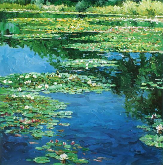 Water Lillies-Claude Monet-Framed Textured Art