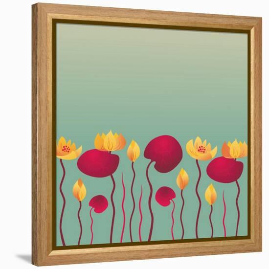 Water Lily Background-Alisa Foytik-Framed Stretched Canvas