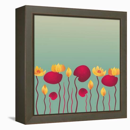 Water Lily Background-Alisa Foytik-Framed Stretched Canvas