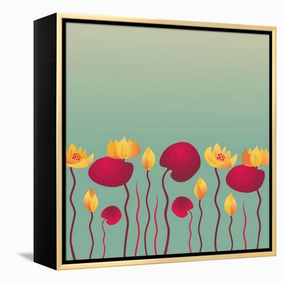 Water Lily Background-Alisa Foytik-Framed Stretched Canvas