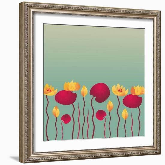 Water Lily Background-Alisa Foytik-Framed Art Print