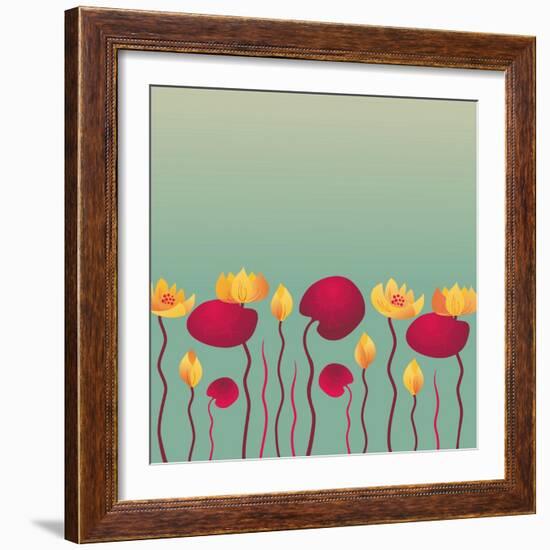 Water Lily Background-Alisa Foytik-Framed Art Print