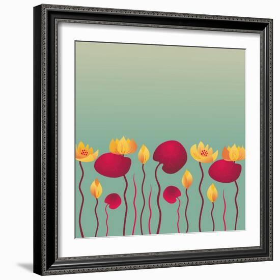 Water Lily Background-Alisa Foytik-Framed Art Print