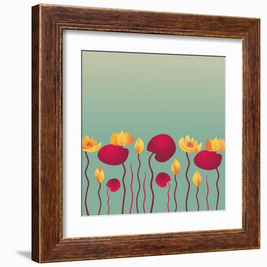 Water Lily Background-Alisa Foytik-Framed Art Print