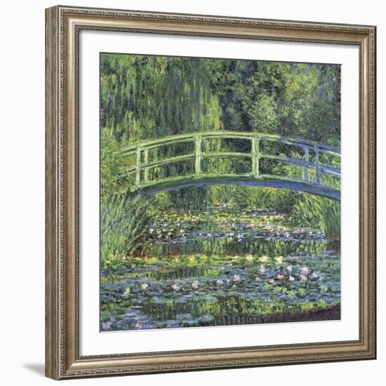 Water Lily Pond, 1899 (blue)-Claude Monet-Framed Art Print