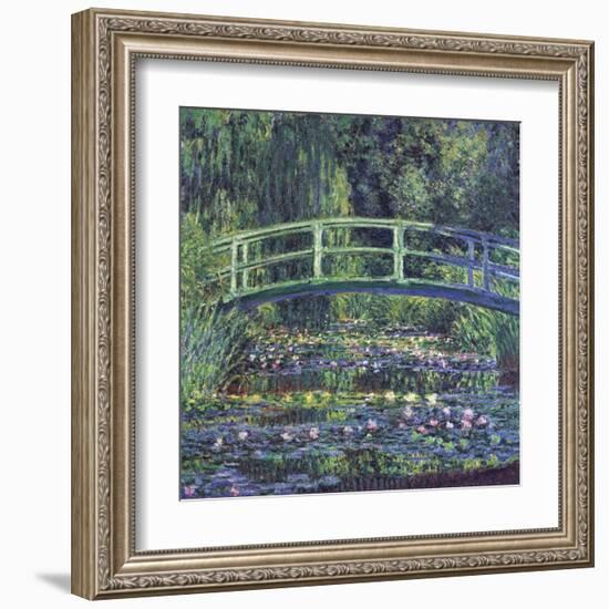 Water Lily Pond, c.1899 (blue)-Claude Monet-Framed Art Print