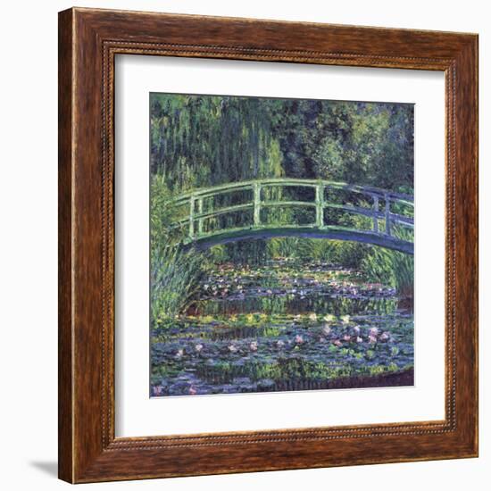 Water Lily Pond, c.1899 (blue)-Claude Monet-Framed Art Print