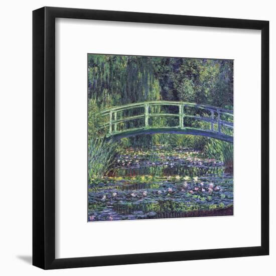 Water Lily Pond, c.1899 (blue)-Claude Monet-Framed Art Print