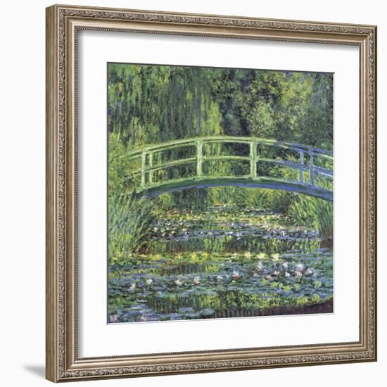 Water Lily Pond, c.1899 (blue)-Claude Monet-Framed Giclee Print