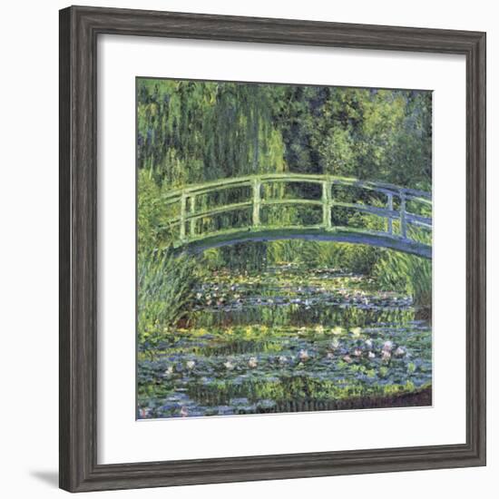 Water Lily Pond, c.1899 (blue)-Claude Monet-Framed Giclee Print