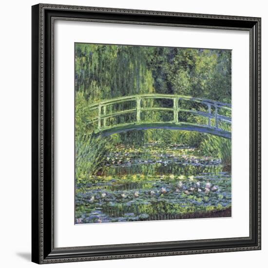 Water Lily Pond, c.1899 (blue)-Claude Monet-Framed Giclee Print