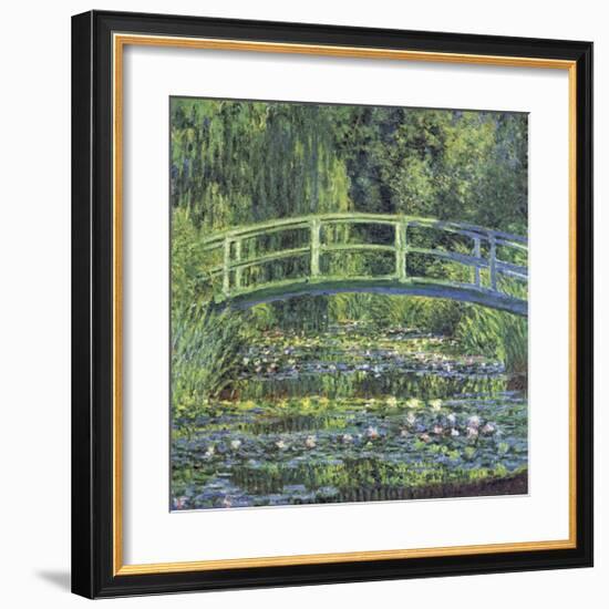 Water Lily Pond, c.1899 (blue)-Claude Monet-Framed Giclee Print