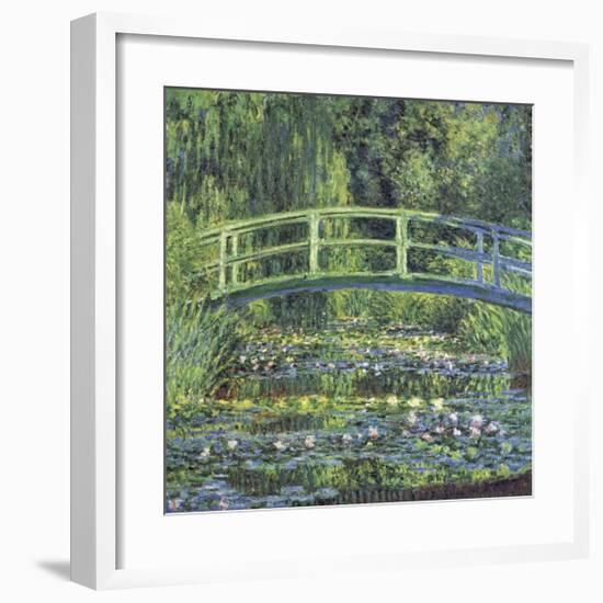 Water Lily Pond, c.1899 (blue)-Claude Monet-Framed Giclee Print