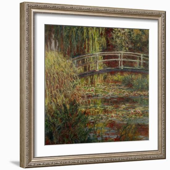 Water-Lily Pool, Harmony in Pink-Claude Monet-Framed Giclee Print