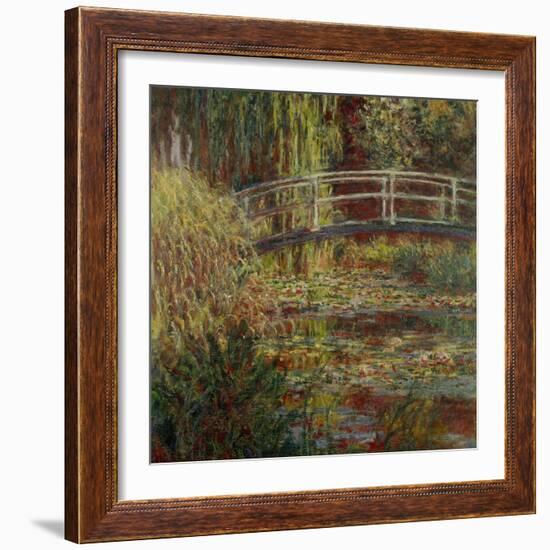 Water-Lily Pool, Harmony in Pink-Claude Monet-Framed Giclee Print