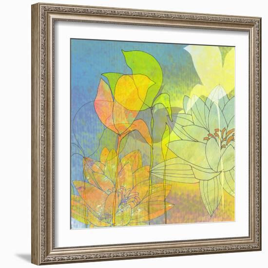 Water Lily Shadows-Jan Weiss-Framed Premium Giclee Print