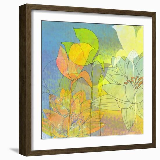 Water Lily Shadows-Jan Weiss-Framed Premium Giclee Print