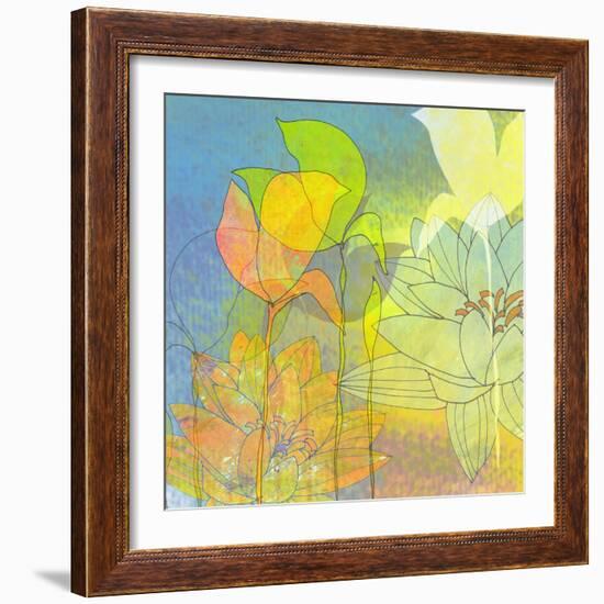 Water Lily Shadows-Jan Weiss-Framed Premium Giclee Print