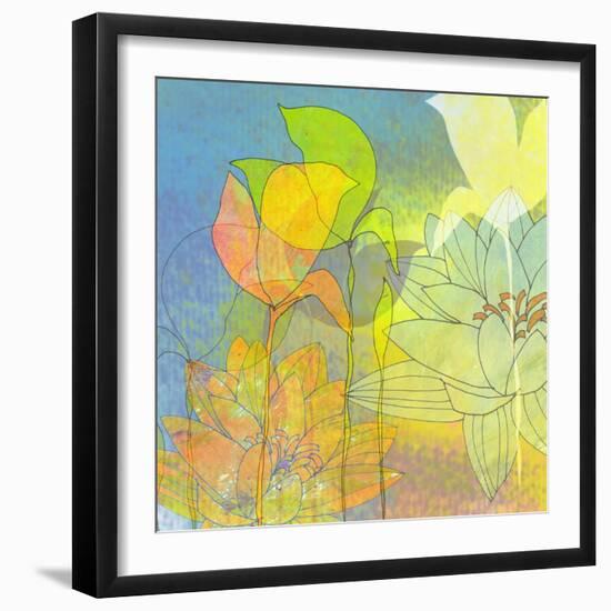 Water Lily Shadows-Jan Weiss-Framed Premium Giclee Print