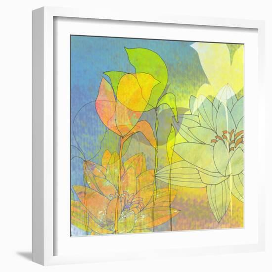 Water Lily Shadows-Jan Weiss-Framed Premium Giclee Print