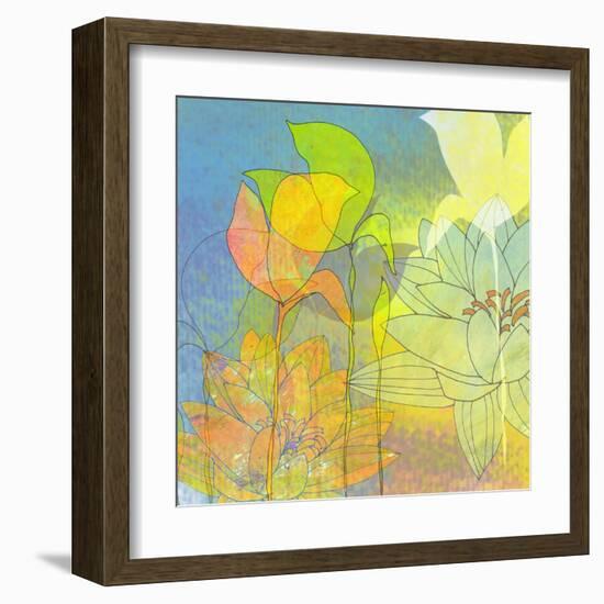 Water Lily Shadows-Jan Weiss-Framed Art Print