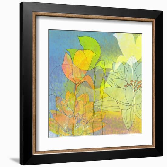 Water Lily Shadows-Jan Weiss-Framed Art Print