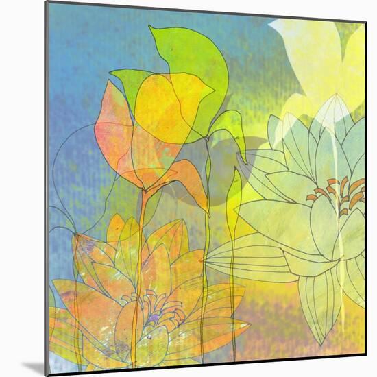 Water Lily Shadows-Jan Weiss-Mounted Art Print