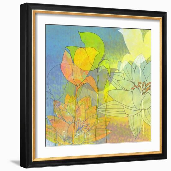 Water Lily Shadows-Jan Weiss-Framed Art Print