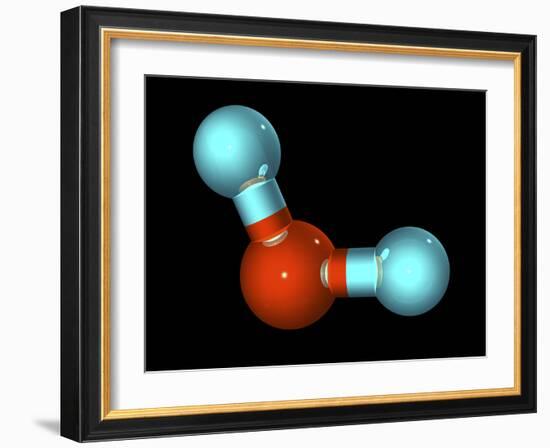 Water, Molecular Model-Laguna Design-Framed Photographic Print