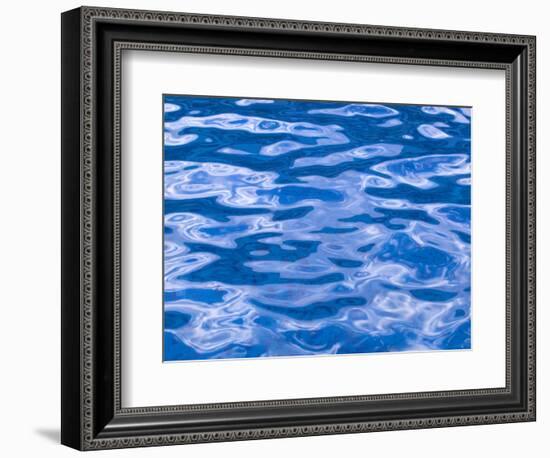 Water Ripples in Swimming Pool, Grande Terre, Guadaloupe, Caribbean-Walter Bibikow-Framed Photographic Print