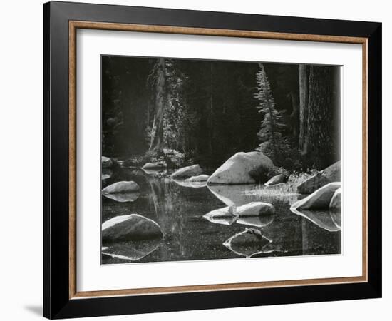 Water, Rock, Tree Reflection, High Sierra, c. 1970-Brett Weston-Framed Photographic Print