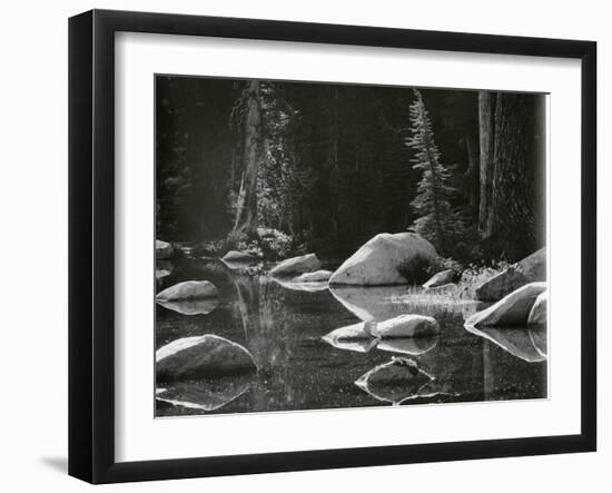 Water, Rock, Tree Reflection, High Sierra, c. 1970-Brett Weston-Framed Photographic Print