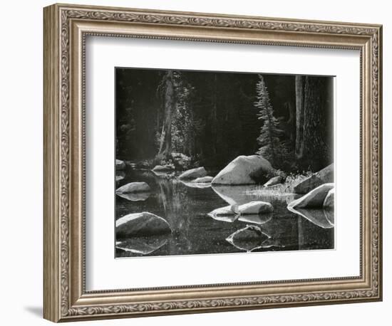 Water, Rock, Tree Reflection, High Sierra, c. 1970-Brett Weston-Framed Photographic Print