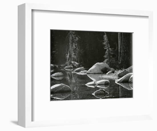 Water, Rock, Tree Reflection, High Sierra, c. 1970-Brett Weston-Framed Photographic Print