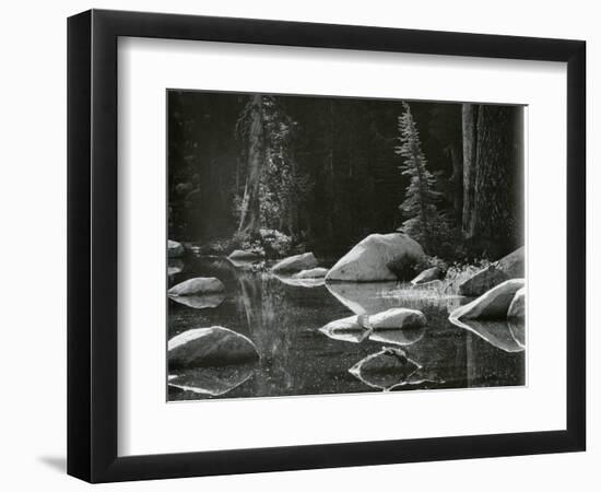 Water, Rock, Tree Reflection, High Sierra, c. 1970-Brett Weston-Framed Photographic Print