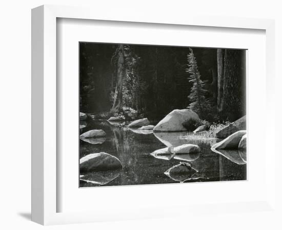 Water, Rock, Tree Reflection, High Sierra, c. 1970-Brett Weston-Framed Photographic Print