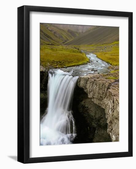 Water Running from Glacier and Waterfall, Iceland-Tom Norring-Framed Photographic Print