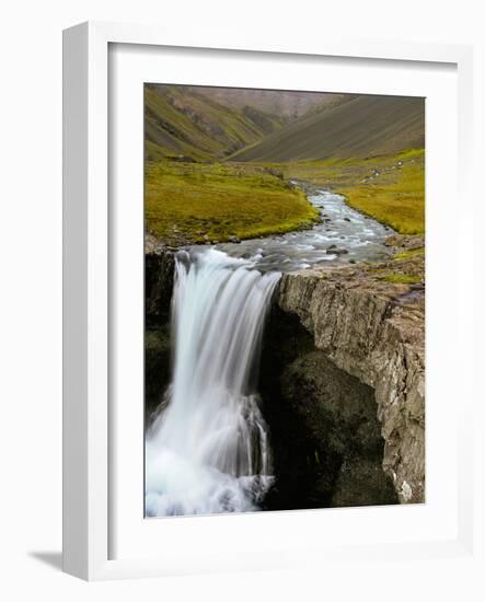 Water Running from Glacier and Waterfall, Iceland-Tom Norring-Framed Photographic Print