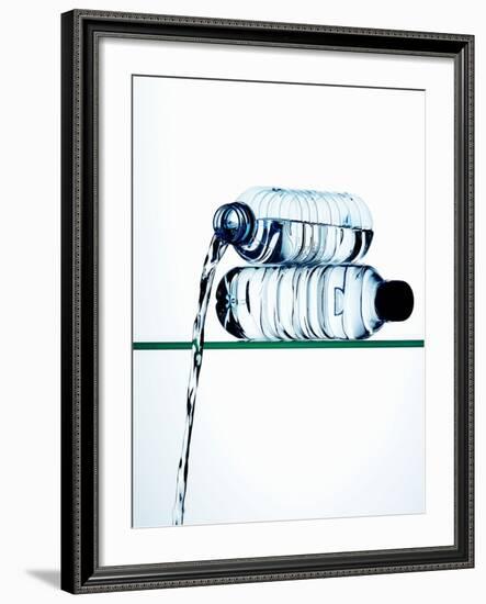 Water Running Out of a Plastic Bottle-Hermann Mock-Framed Photographic Print